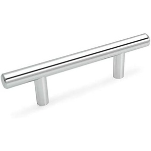 image:imageCosmas 10 Pack 30535CH Polished Chrome Cabinet Hardware Euro Style Bar Handle Pull  312 Inch 89mm Hole Centers 578 Overall Length