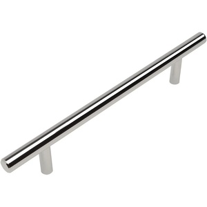 image:imageCosmas 404128CH Polished Chrome Solid Steel Construction 38 Inch Slim Line Euro Style Cabinet Hardware Bar Pull  5 Inch 128mm Hole Centers
