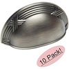 image:imageCosmas 10 Pack 9461AS Antique Silver Cabinet Hardware Bin Cup Drawer Handle Pull  3 Hole Centers