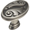 image:imageCosmas 5 Pack 4297AS Antique Silver Floral Cabinet Hardware Oval Oblong Knob
