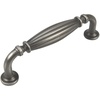 image:imageCosmas 7123AS Antique Silver Country Style Cabinet Hardware Ribbed Handle Pull  334 Inch 96mm Hole Centers