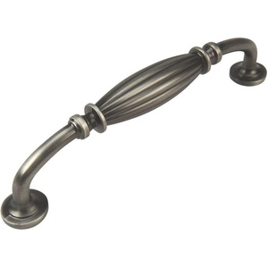 image:imageCosmas 10 Pack 7120AS Antique Silver Country Style Cabinet Hardware Ribbed Handle Pull  5 Inch 128mm Hole Centers
