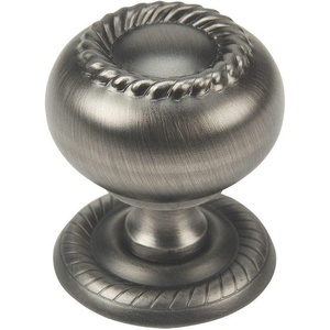 image:imageCosmas 25 Pack 4040AS Antique Silver RopeScroll Cabinet Hardware Knob with Matching Backplate  114 Inch Diameter