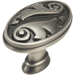 image:imageCosmas 25 Pack 4297AS Antique Silver Floral Cabinet Hardware Oval Oblong Knob