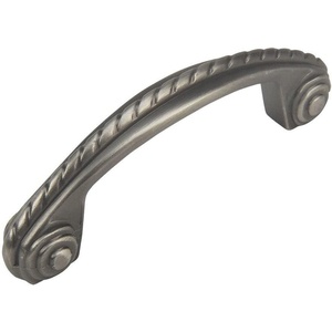 image:imageCosmas 4114AS Antique Silver RopeScroll Cabinet Hardware Handle Pull  3 Inch 76mm Hole Centers