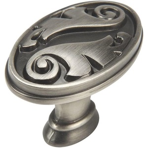 image:imageCosmas 4297AS Antique Silver Floral Cabinet Hardware Oval Oblong Knob