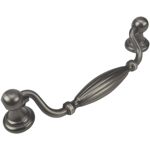 image:imageCosmas 7122AS Antique Silver Country Style CabinetFurniture Hardware Ribbed Swinging Handle Pull  5 Inch 128mm Hole Centers