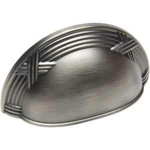 image:imageCosmas 9461AS Antique Silver Cabinet Hardware Bin Cup Drawer Handle Pull  3 Hole Centers