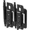 image:imageCosmas 14280FB Flat Black 34 Inch Full Inset Partial Wrap Ball Tip Cabinet Hinge Pair