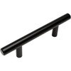 image:imageCosmas 5 Pack 40435FB Flat Black Solid Steel Construction 38 Inch Slim Line Euro Style Cabinet Hardware Bar Pull  312 Inch 89mm Hole Centers