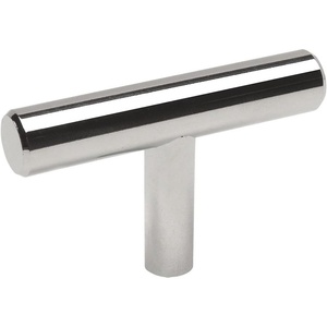 image:imageCosmas 404CH Polished Chrome Solid Steel Construction 38 Inch Slim Line Euro Style Cabinet Hardware TKnob  2 Overall Length
