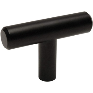 image:imageCosmas 10 Pack 305FB Flat Black Cabinet Hardware Euro Style T Bar Knob  2 Overall Length