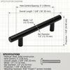 image:imageCosmas 305128FB Flat Black Cabinet Hardware Euro Style Bar Handle Pull  5 Inch 128mm Hole Centers 738 Overall Length
