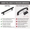 image:imageCosmas 305128FB Flat Black Cabinet Hardware Euro Style Bar Handle Pull  5 Inch 128mm Hole Centers 738 Overall Length