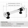 image:imageCosmas 5 Pack 6393FBC Flat Black with Clear Glass Cabinet Handle Pull  3 Inch 76mm Hole Centers1