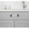 image:imageCosmas 5 Pack 6393FBC Flat Black with Clear Glass Cabinet Handle Pull  3 Inch 76mm Hole Centers5