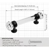 image:imageCosmas 5 Pack 6393FBC Flat Black with Clear Glass Cabinet Handle Pull  3 Inch 76mm Hole Centers5