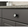 image:imageCosmas 5317FBC Flat Black Cabinet Hardware Round Knob with Clear Glass  114 Diameter5