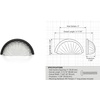 image:imageCosmas 6381FBC Flat Black with Clear Glass Cabinet Cup Pull  3 Inch 76mm Hole Centers1