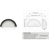image:imageCosmas 6381FBC Flat Black with Clear Glass Cabinet Cup Pull  3 Inch 76mm Hole Centers5