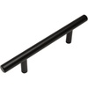 image:image25 Pack  Cosmas 40496FB Flat Black Solid Steel Construction 38 Inch Slim Line Euro Style Cabinet Hardware Bar Pull  334 Inch 96mm Hole Centers