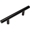 image:imageCosmas 10 Pack 30535FB Flat Black Cabinet Hardware Euro Style Bar Handle Pull  312 Inch 89mm Hole Centers 578 Overall Length  35