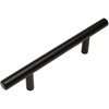 image:imageCosmas 10 Pack 4044FB Flat Black Solid Steel Construction 38 Inch Slim Line Euro Style Cabinet Hardware Bar Pull  4 Inch 102mm Hole Centers