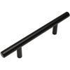 image:imageCosmas 25 Pack 404030FB Flat Black Solid Steel Construction 38 Inch Slim Line Euro Style Cabinet Hardware Bar Pull  3 Inch 76mm Hole Centers