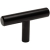 image:imageCosmas 25 Pack 404FB Flat Black Solid Steel Construction 38 Inch Slim Line Euro Style Cabinet Hardware TKnob  2 Overall Length