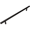 image:imageCosmas 404224FB Flat Black Solid Steel Construction 38 Inch Slim Line Euro Style Cabinet Hardware Bar Pull  878 Inch 224mm Hole Centers