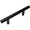 image:imageCosmas 5 Pack 305030FB Flat Black Cabinet Hardware Euro Style Bar Handle Pull  3 Inch 76mm Hole Centers 538 Overall Length
