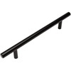image:imageCosmas 5 Pack 404128FB Flat Black Solid Steel Construction 38 Inch Slim Line Euro Style Cabinet Hardware Bar Pull  5 Inch 128mm Hole Centers