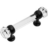 image:imageCosmas 5 Pack 6393FBC Flat Black with Clear Glass Cabinet Handle Pull  3 Inch 76mm Hole Centers10