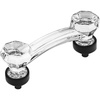 image:imageCosmas 6397FBC Flat Black with Clear Glass Cabinet Handle Pull  3 Inch 76mm Hole Centers10