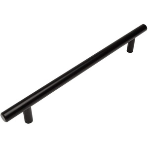 image:image10 Pack  Cosmas 305192FB Flat Black Cabinet Hardware Euro Style Bar Handle Pull  712 Inch 192mm Hole Centers 10 Overall Length