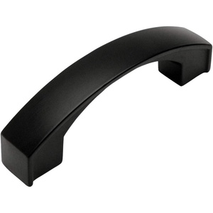 image:image25 Pack  Cosmas 616030FB Flat Black Modern Cabinet Hardware Arch Handle Pull  3 Inch 76mm Hole Centers