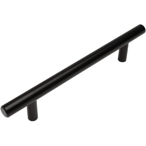 image:imageCosmas 10 Pack 305128FB Flat Black Cabinet Hardware Euro Style Bar Handle Pull  5 Inch 128mm Hole Centers 738 Overall Length