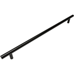 image:imageCosmas 10 Pack 305673FB Flat Black Cabinet Hardware Euro Style Bar Handle Pull  2612 Inch 673mm Hole Centers 2878 Overall Length