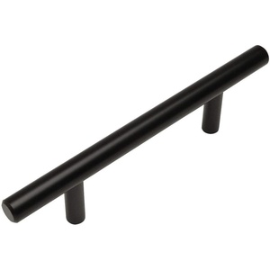 image:imageCosmas 10 Pack 404030FB Flat Black Solid Steel Construction 38 Inch Slim Line Euro Style Cabinet Hardware Bar Pull  3 Inch 76mm Hole Centers