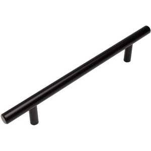 image:imageCosmas 10 Pack 404128FB Flat Black Solid Steel Construction 38 Inch Slim Line Euro Style Cabinet Hardware Bar Pull  5 Inch 128mm Hole Centers