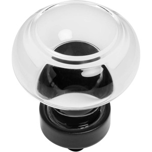 image:imageCosmas 10 Pack 6355FBC Flat Black Cabinet Hardware Round Knob with Clear Glass  138 Diameter10