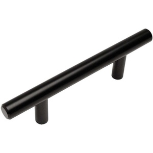 image:imageCosmas 25 Pack 30525FB Flat Black Cabinet Hardware Euro Style Bar Handle Pull  212 Inch 64mm Hole Centers 478 Overall Length