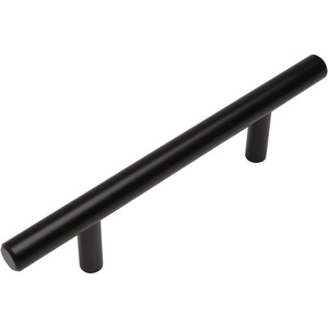 image:imageCosmas 404030FB Flat Black Solid Steel Construction 38 Inch Slim Line Euro Style Cabinet Hardware Bar Pull  3 Inch 76mm Hole Centers
