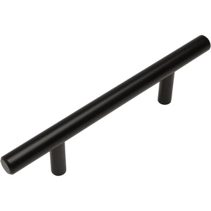 image:imageCosmas 40496FB Flat Black Solid Steel Construction 38 Inch Slim Line Euro Style Cabinet Hardware Bar Pull  334 Inch 96mm Hole Centers