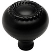 image:image10 Pack  Cosmas 4040FB Flat Black RopeScroll Cabinet Hardware Knob with Matching Backplate  114 Inch Diameter