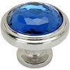 image:image10 Pack  Cosmas 5317SNBL Satin Nickel Cabinet Hardware Round Knob with Blue Glass  114 Diameter20 Pack