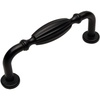 image:imageCosmas 25 Pack 7119FB Ribbed Country Style Flat Black Cabinet Hardware Pull  3 Centers Farmhouse Decor