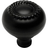 image:imageCosmas 4040FB Flat Black RopeScroll Cabinet Hardware Knob with Matching Backplate  114 Inch Diameter