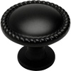 image:imageCosmas 4115FB Flat Black RopeScroll Cabinet Hardware Knob  114 Inch Diameter
