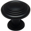 image:imageCosmas 4122FB Flat Black 3 Ring Cabinet Hardware Round Knob  114 Diameter